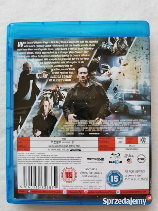 Justice Bóg Zemsty Bluray En 2011 Nicolas Cage Ozorków