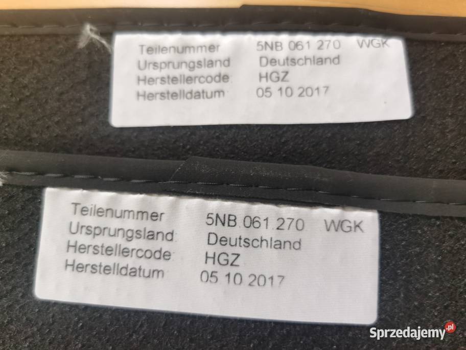 welurowe dywaniki VW TIGUAN 2 Czarne ORYGINAŁ Akcesoria śląskie Bielsko-Biała