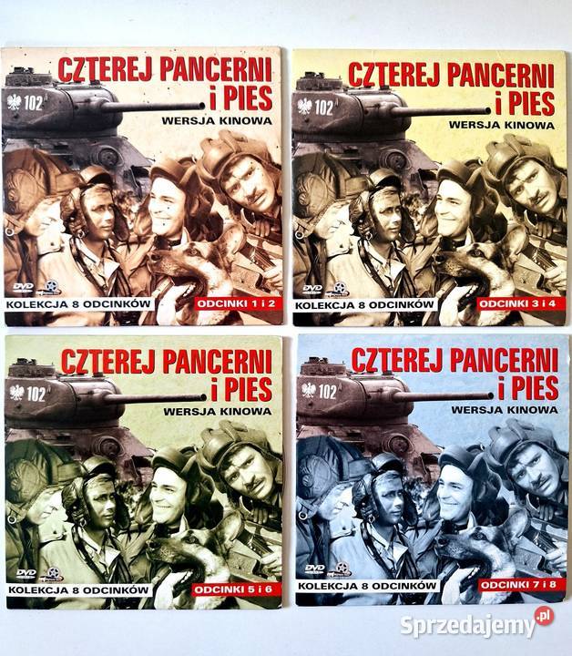 Płyt DVD Czterej pancerni i pies 4 sztuki