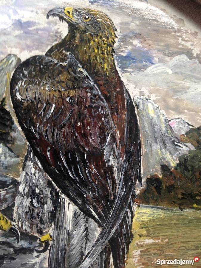 Majestatyczny prześliczny ręcznie malowany Orzeł małopolskie Kraków