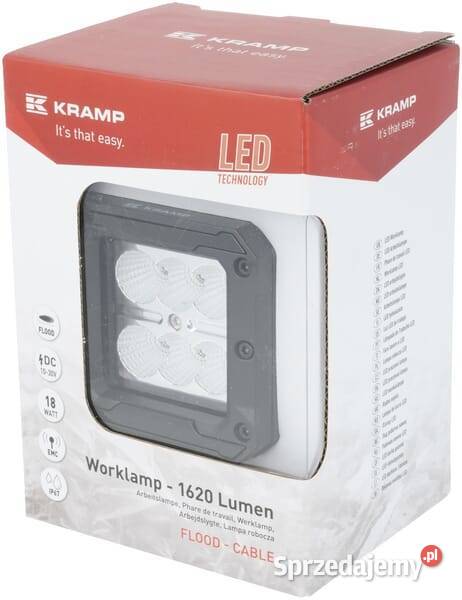 Lampa robocza LED kwadratowa 18W 1620 lm 1030V