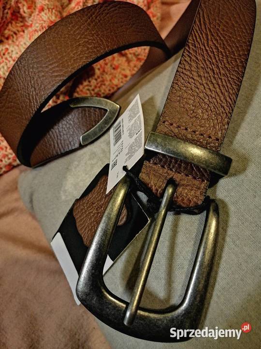 SKÓRZANY pasek Z metalową klamrą I okuciami Leszno