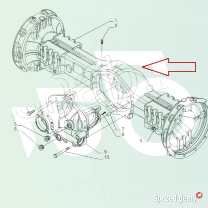 Obudowa Mostu 358401 Carraro 385770 Terex TLB wielkopolskie Wilkowo