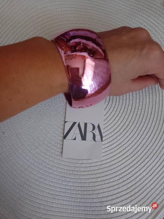 ZARA Różowa metaliczna Szeroka bransoletka na Dla kobiet Kraków