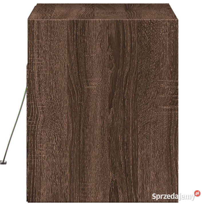 Ścienna szafka TV z LED brązowy dąb 80x31x35 mazowieckie Warszawa