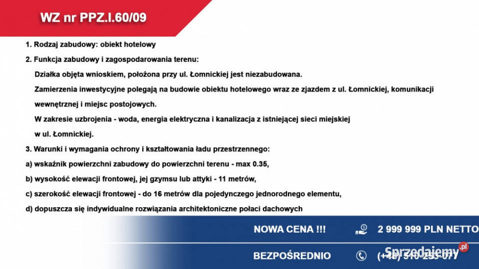 Działka inwestycyjna pod segmenty bliźniaki 504zł/m2 sprzedam