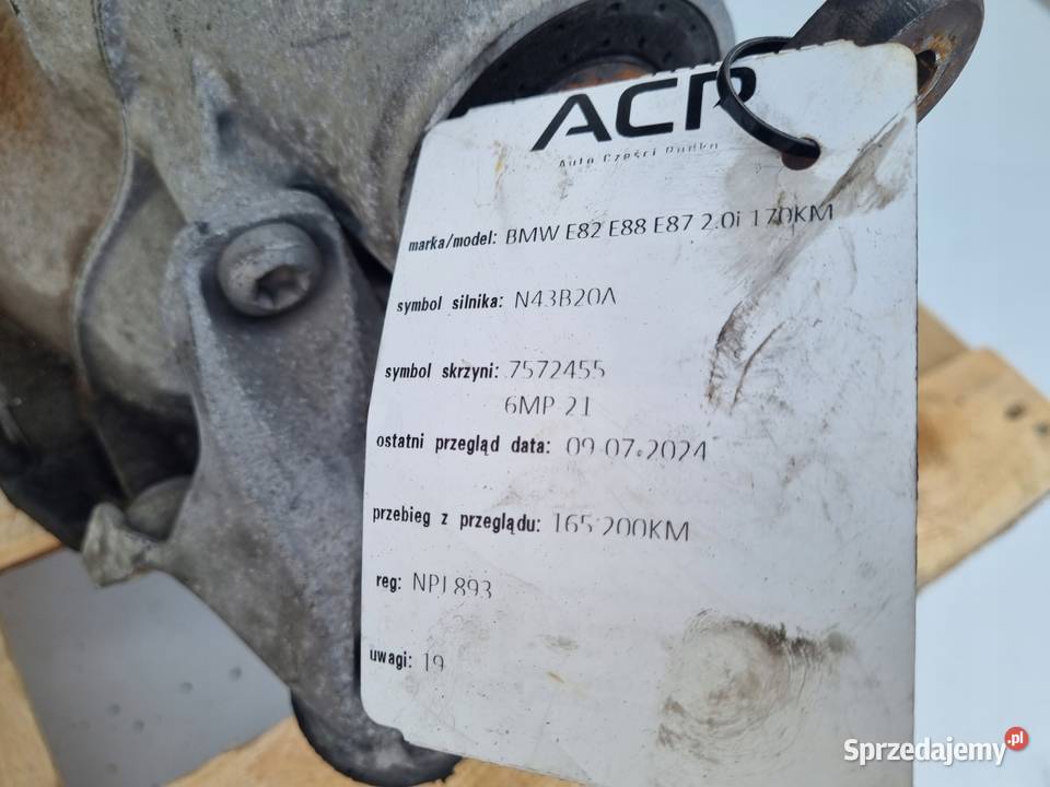 AUTOMATYCZNA SKRZYNIA BIEGÓW BMW E81 E82 E87 20 Rudka