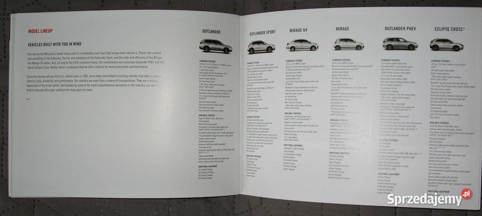 Mitsubishi 2018 Model Line Up prospekt katalog Kępice