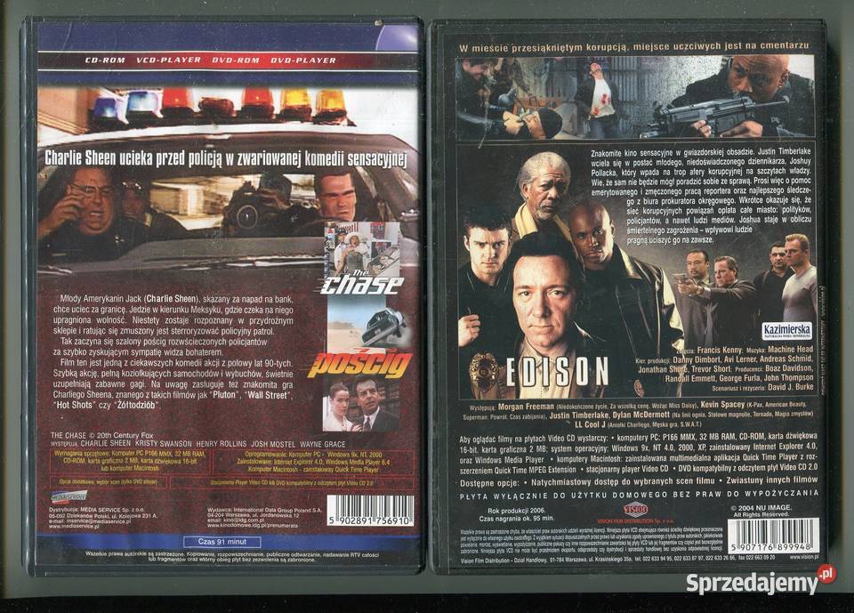 Pościg Edison 2 Filmy DVD Szczecin sprzedam