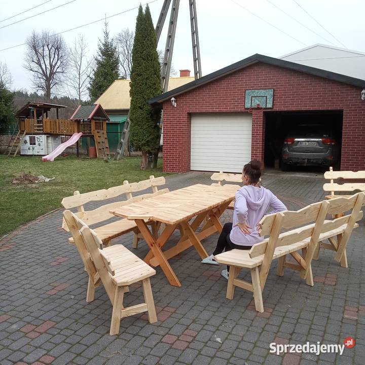 Ogromny komplet mebli ogrodowych lakierowany Białystok sprzedam