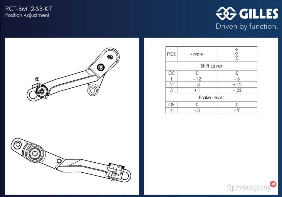 BMW R1300GS Shift and brake lever KIT pozostałe Gdańsk
