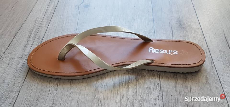 Damskie japonki brązowo biały Sinsay 40 małopolskie Chrzanów