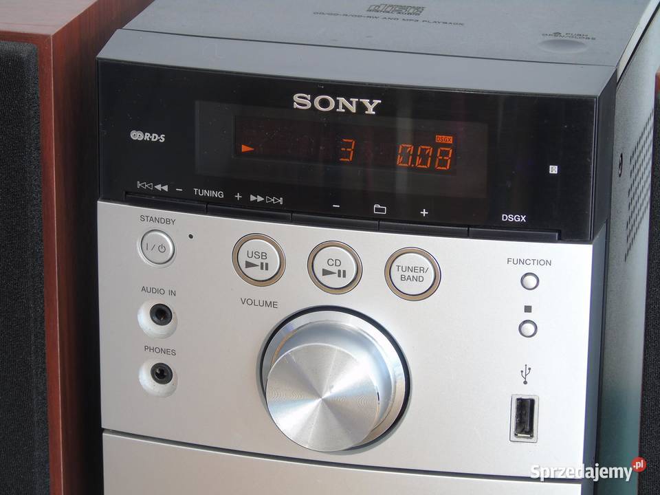 Wieża stereo Sony USB mp3 CD RDS AUX mag kolumny Jasło