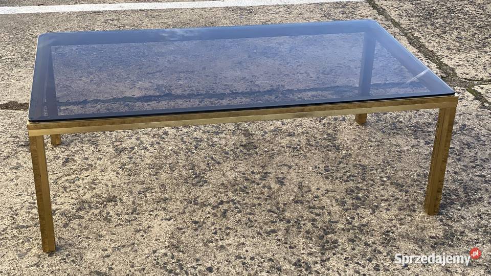 Złoty mosiężny stolik kawowy ława z dymionym Gryfice