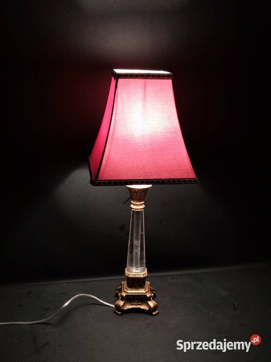 Stylowa Lampa Stołowa Vintage Lucite Akryl i łódzkie Poddębice
