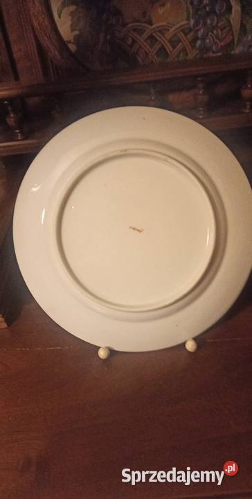 Talerzyk z bocianami ręcznie namalowane