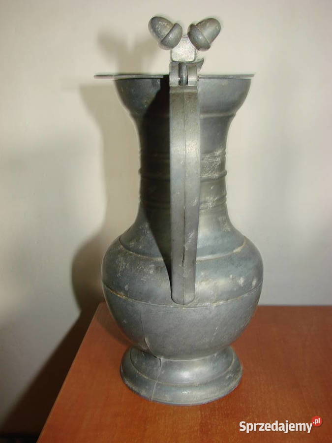 cynowy dzbanek z pokrywką Pruszcz Gdański