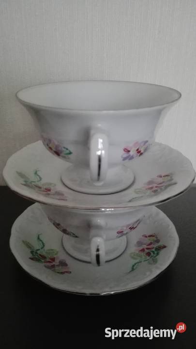 Filiżanki Fryderyka 2 stara porcelana Wałbrzych Porcelana i szkło Warpechy Stare