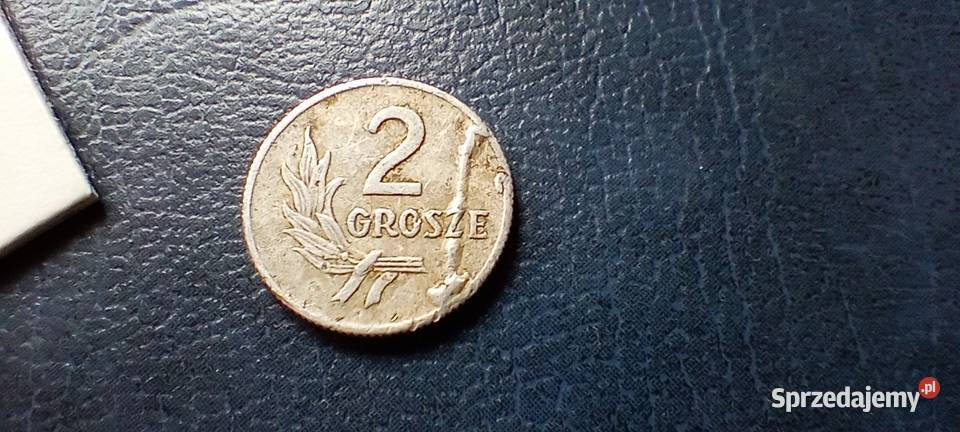 Stare monety 2 grosze 1949 destrukt PRL Polska Numizmatyka Lesko