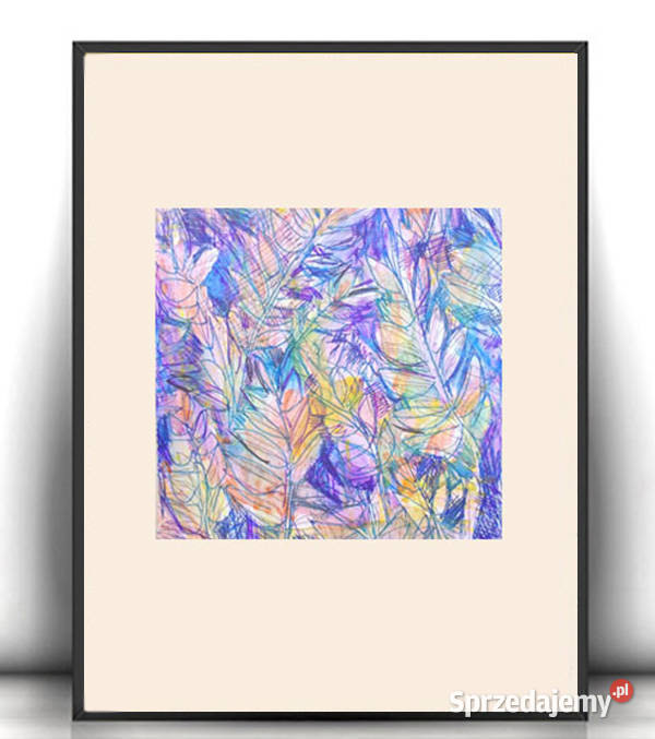 liście obrazek A4 pastelowy rysunek 21x30 mały kujawsko-pomorskie