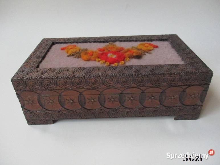 Szkatułka drewniana szkatułka góralska drewno łódzkie Łódź sprzedam