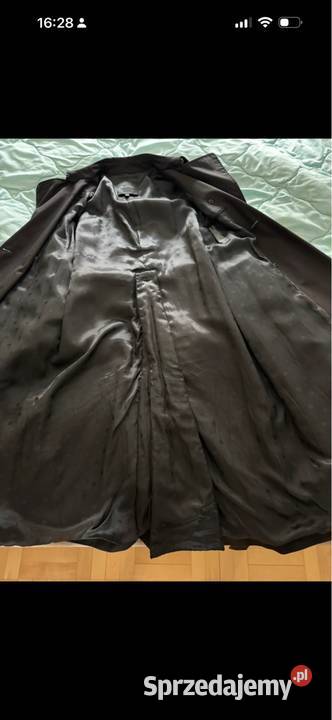 Płaszcz damski XS trencz czarny Massimo Dutti z