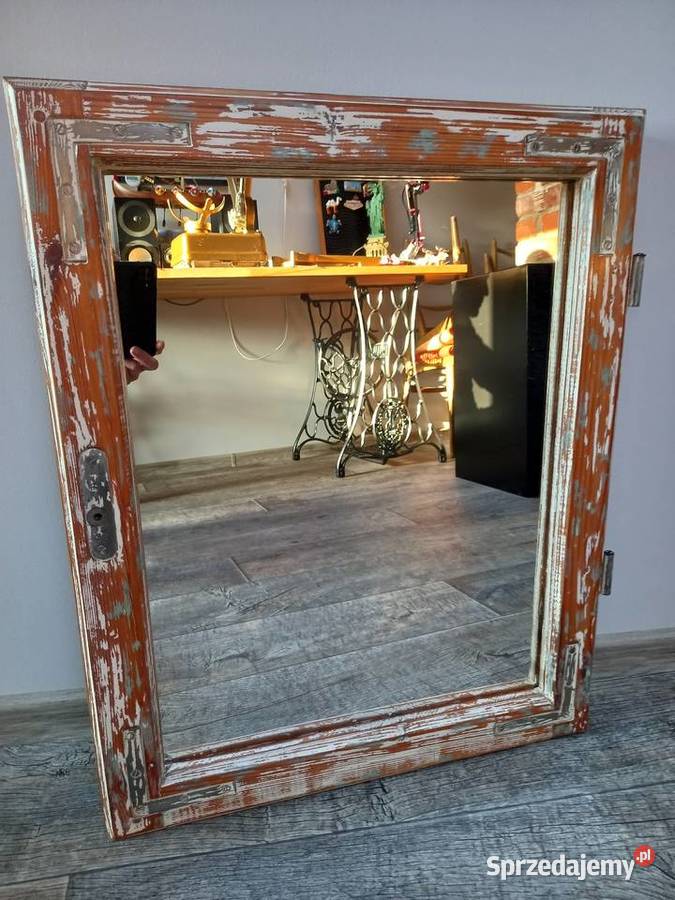 Lustro vintage stare okno drewniane ramka