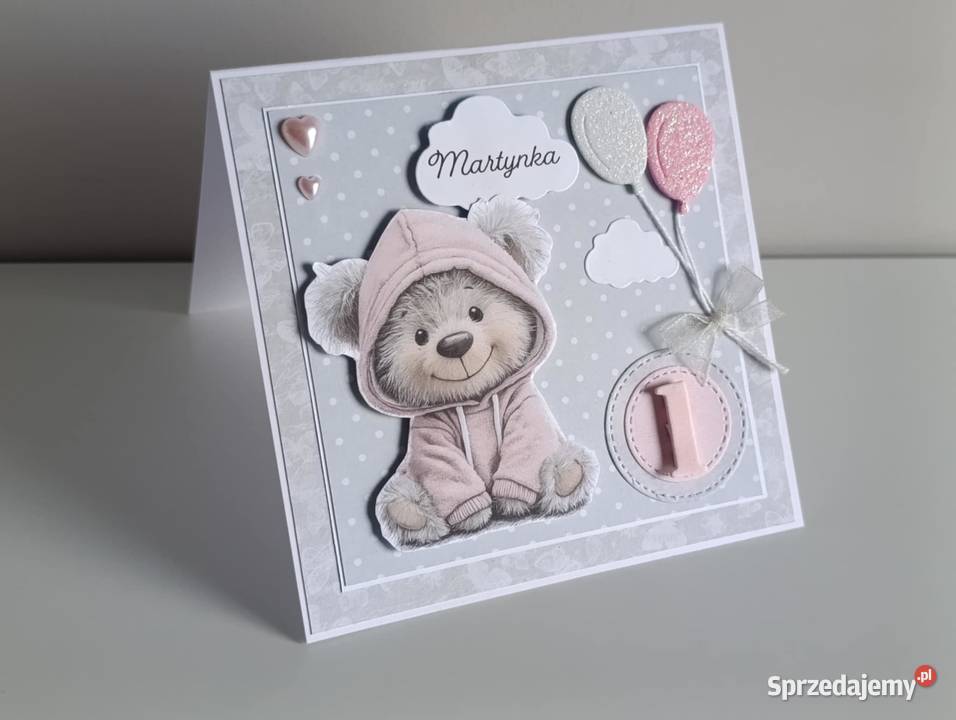 Kartka urodzinowa ręcznie robiona roczek Łódź