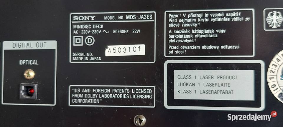 Nagrywarka Minidisc Sony MDSJA3 Warszawa sprzedam