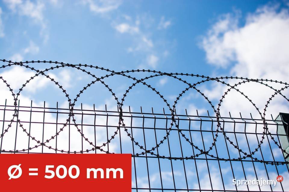 Zasieki płaskie z drutu ostrzowego 500 mm Szczecin