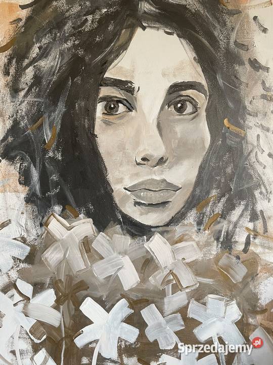 Portret kobiecy akryl na płótnie 130x90 małopolskie Kraków