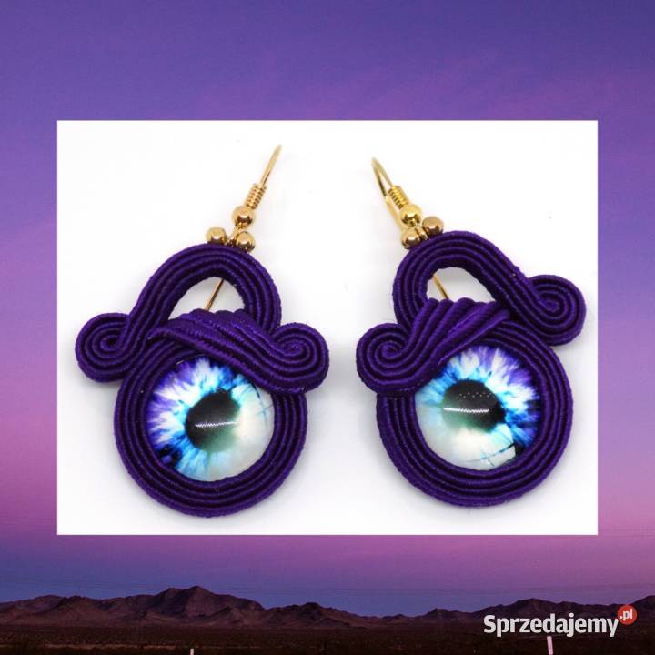 KOLCZYKI FIOLETOWE OCZY SUTASZ Kolczyki Warszawa