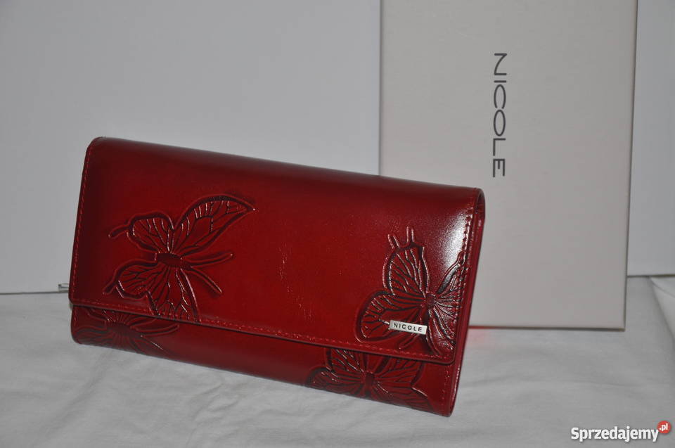 Portfel NICOLE 100 skóra piękne motyle Wola Blakowa