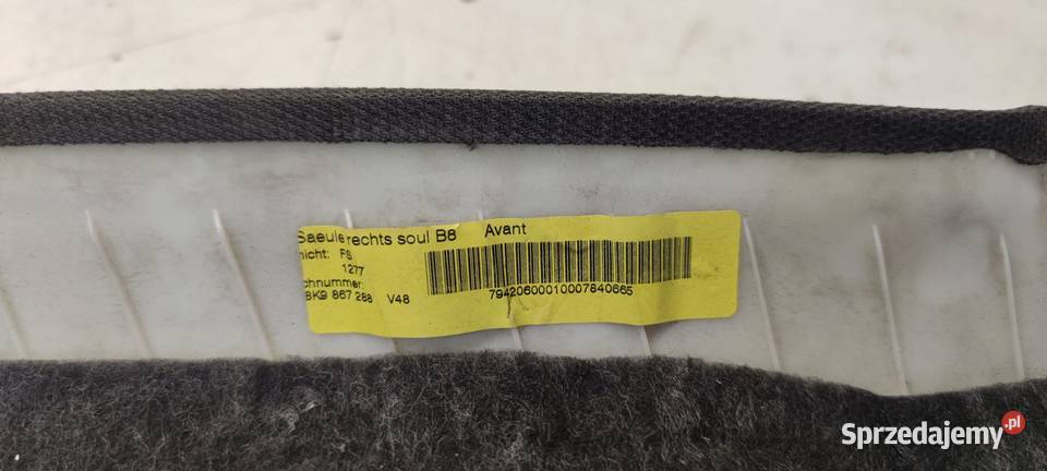 OSŁONA SŁUPKA P T AUDI A4 B8 S LINE 8K9867288 Przystajń
