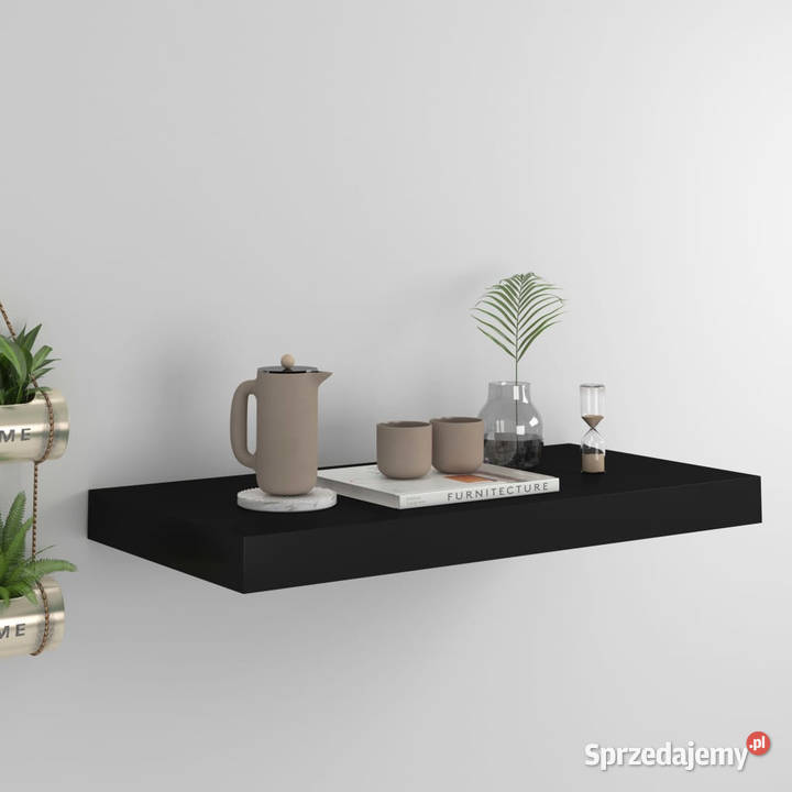 Półka ścienna czarna 50 x 23 x 38 MDF WM323829 mazowieckie Warszawa sprzedam