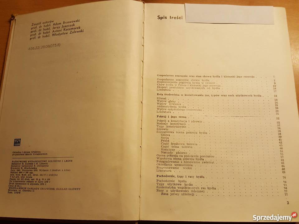 PODRĘCZNIK studentów Hodowla bydła W Zalewski Rok wydania 1979 Złotniki