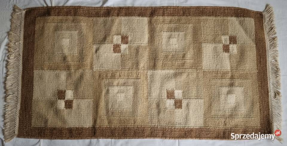 Dywanikchodnik ze zgrzebnej wełny beżowy Warszawa