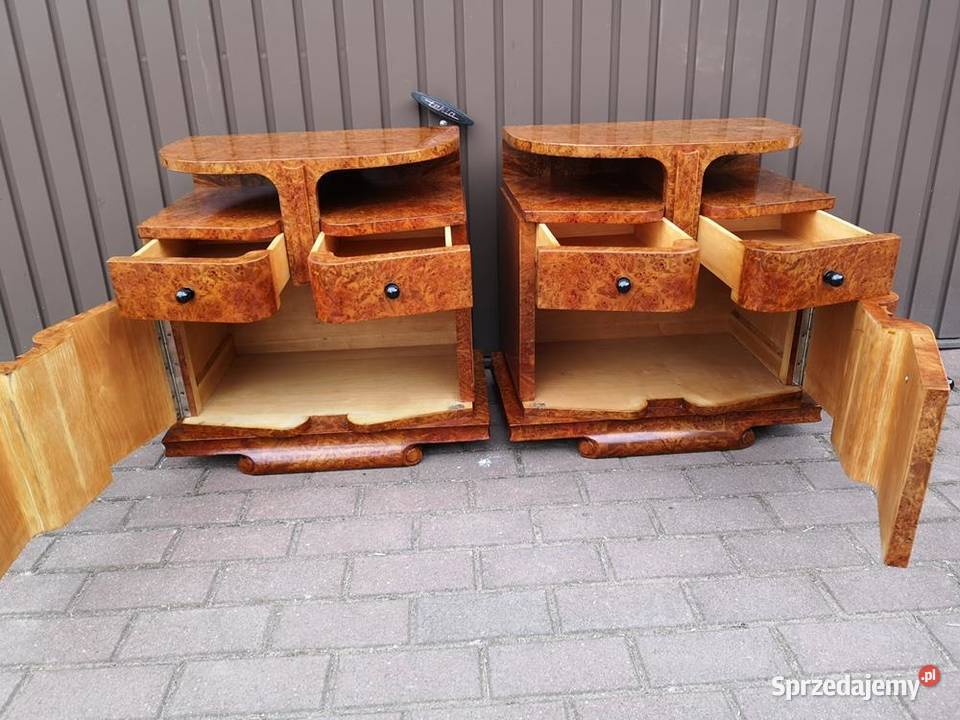 Stoliki Szafki Nocne Art Deco Politura Orzech Swarzędz