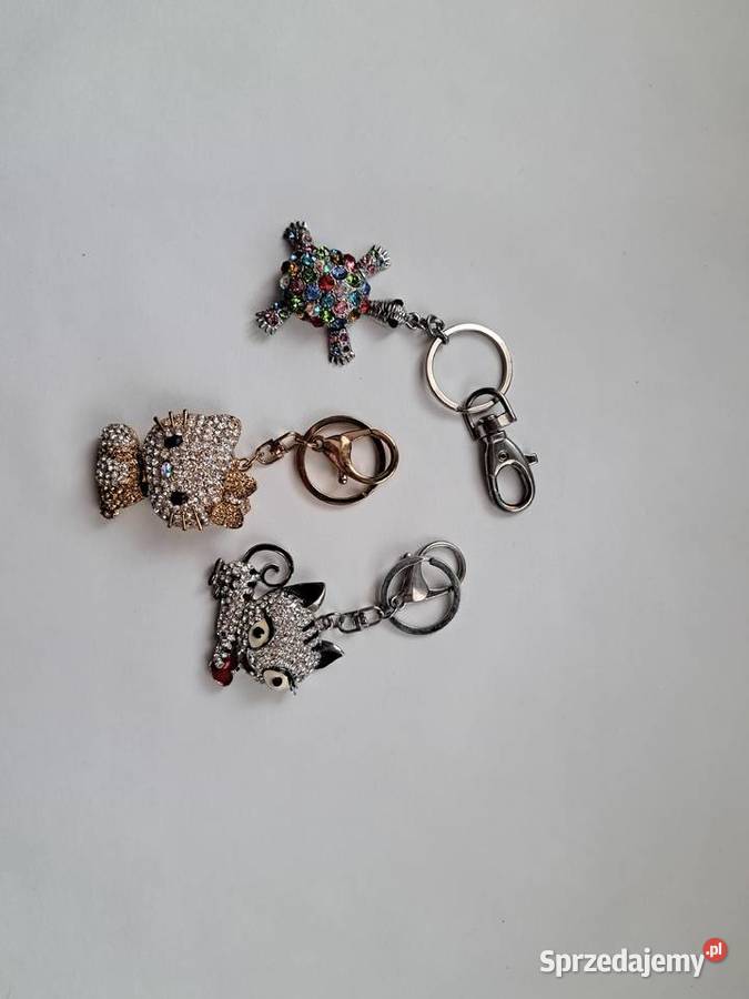 Trzy breloczki żółw kot hello kitty Ozdoby małopolskie Brzesko