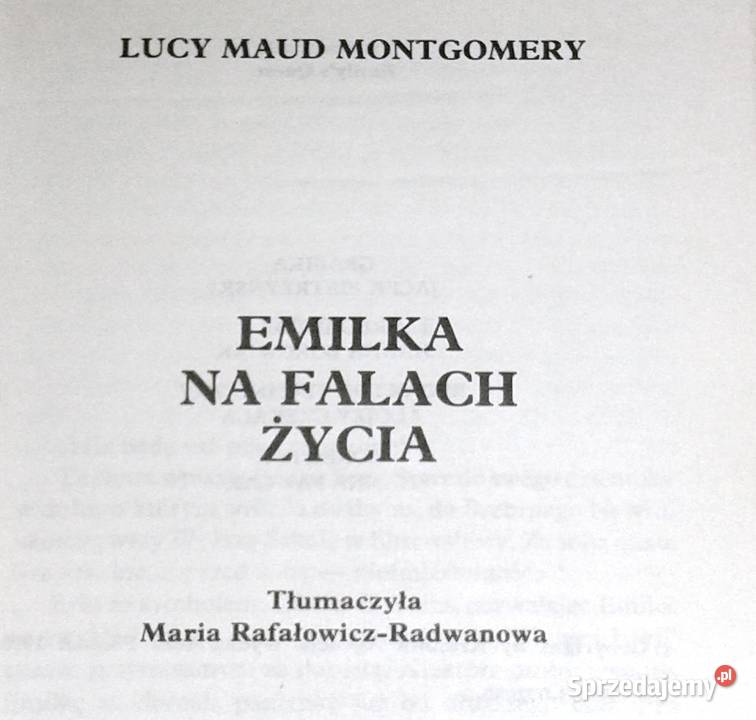 Emilka na falach życia Lucy Maud Montgomery miękka lubelskie