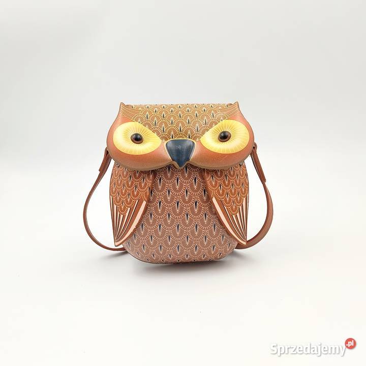 Torebka damska skórzana na ramie brązowa sowa śląskie Zawiercie
