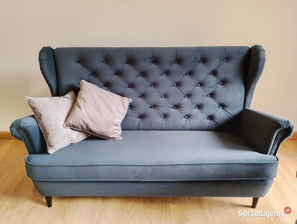 Sofa ciemno szara na nóżkach, nowa