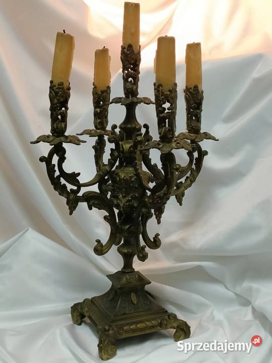 Pałacowy pięcioramienny kandelabr świecznik