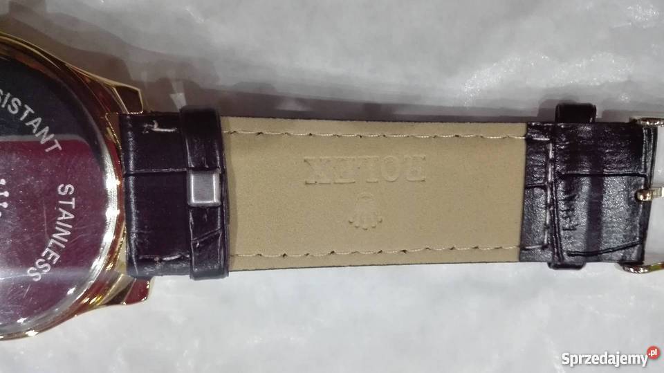 Rolex nowy świetny wygląd pasek skórzanydatownik sprzedam