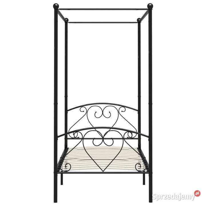 vidaXL Rama łóżka z baldachimem czarna metalowa