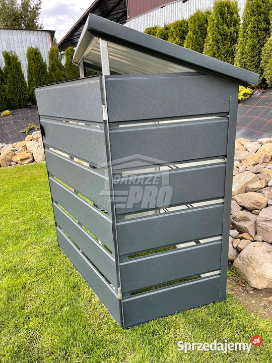 Wiata śmietnikowa 1x05m antracyt Schowek