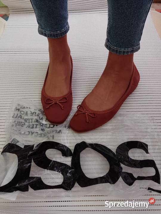 40 ASOS Brązowe baleriny biznesowe z Londynu Balerinki Kraków