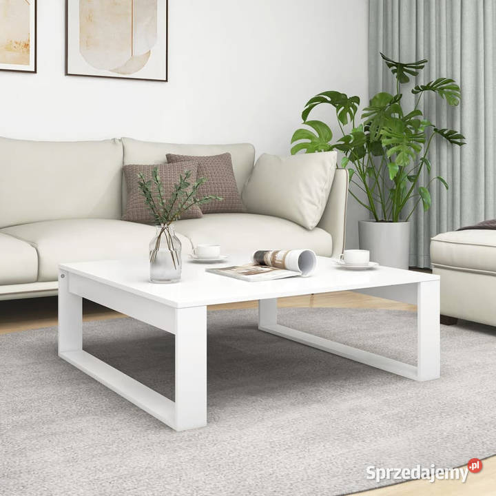 Stolik kawowy biały 100x100x35 materiał Warszawa