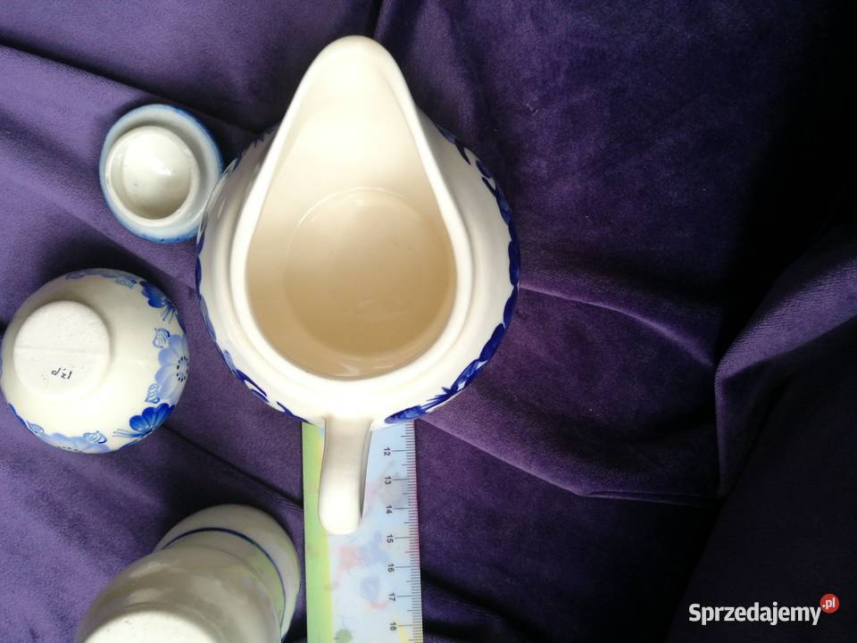 Mlecznik fajans Włocławek prl komplet Choszczno