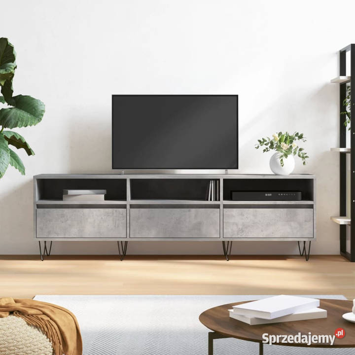 Szafka pod TV szarość betonu 150x30x445 WM831280 Warszawa